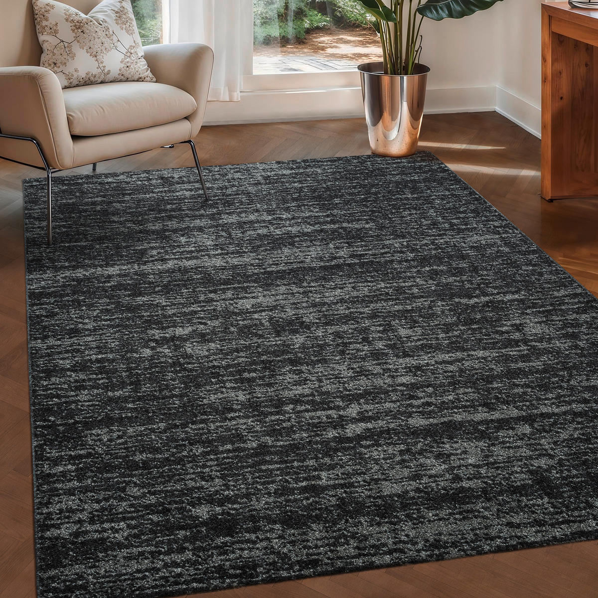 WEBTEPPICH 160/230 cm Oslo Schwarz  - Schwarz, Basics, Kunststoff/Textil (160/230cm) - Novel