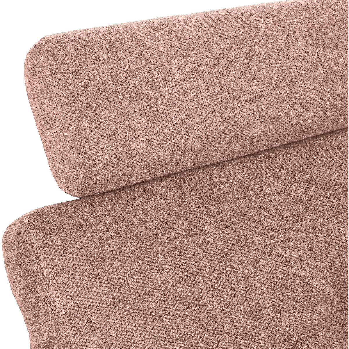 WOHNLANDSCHAFT in Flachgewebe Altrosa  - Chromfarben/Altrosa, Konventionell, Kunststoff/Textil (180/338/217cm) - Hom`in