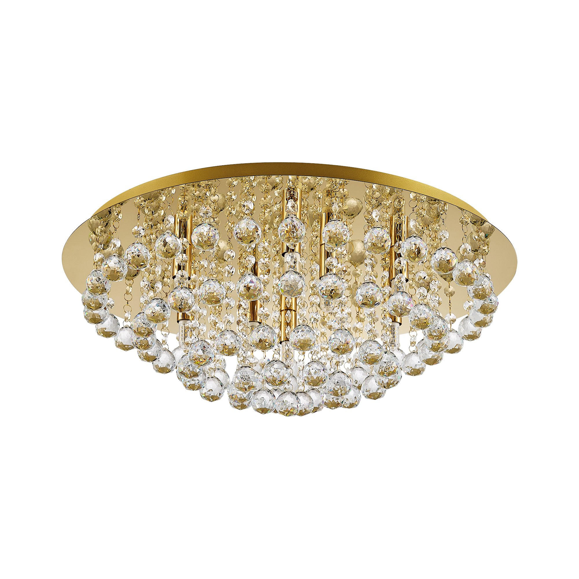 DECKENLEUCHTE Eastbourne 55/22 cm   - Goldfarben, KONVENTIONELL, Glas/Metall (55/22cm) - Novel