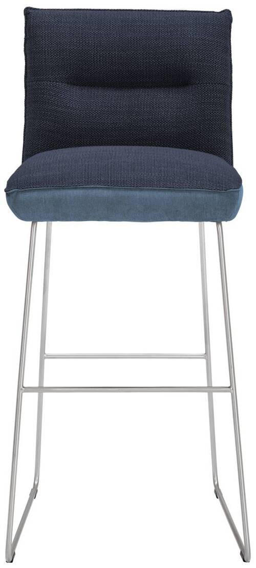 BARHOCKER Flachgewebe Blau, Edelstahlfarben, Hellblau Stahl Stoffauswahl, Typenauswahl, Gestellauswahl  - Blau/Edelstahlfarben, Design, Textil/Metall (51/107/59cm) - Dieter Knoll