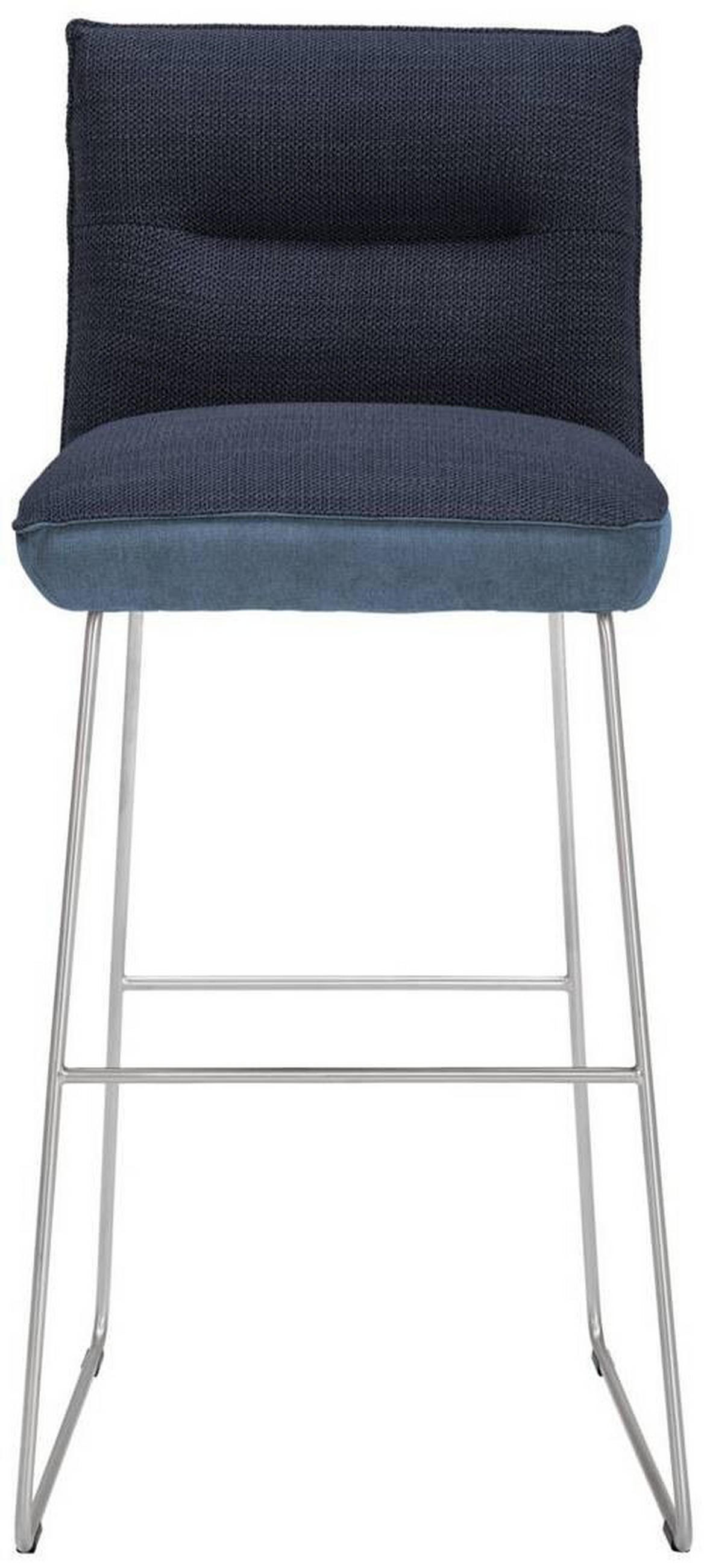 BARHOCKER in Textil, Metall Blau, Edelstahlfarben, Hellblau  - Blau/Edelstahlfarben, Design, Textil/Metall (51/107/59cm) - Dieter Knoll