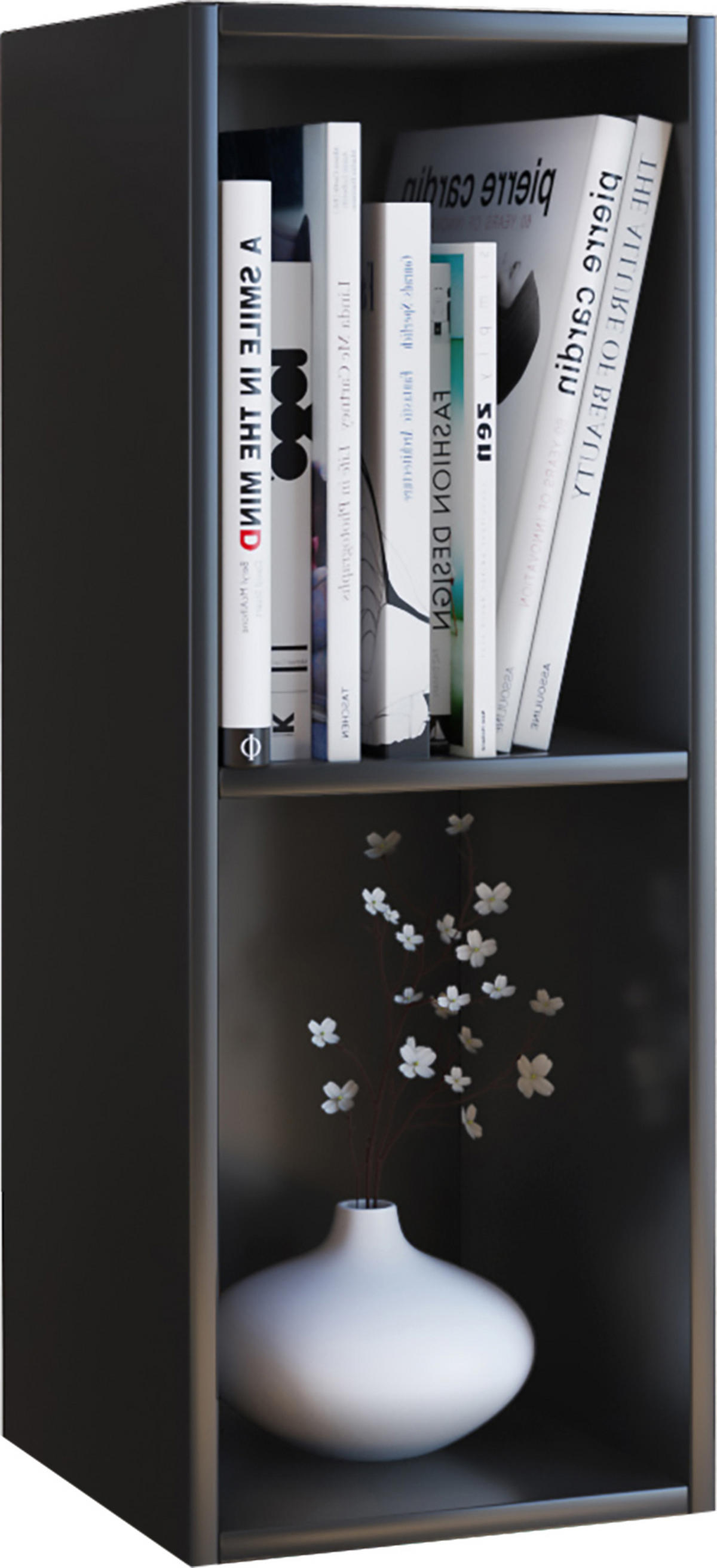 AKTENREGAL Schwarz  - Schwarz, Basics, Holzwerkstoff (34/72/30cm) - MID.YOU