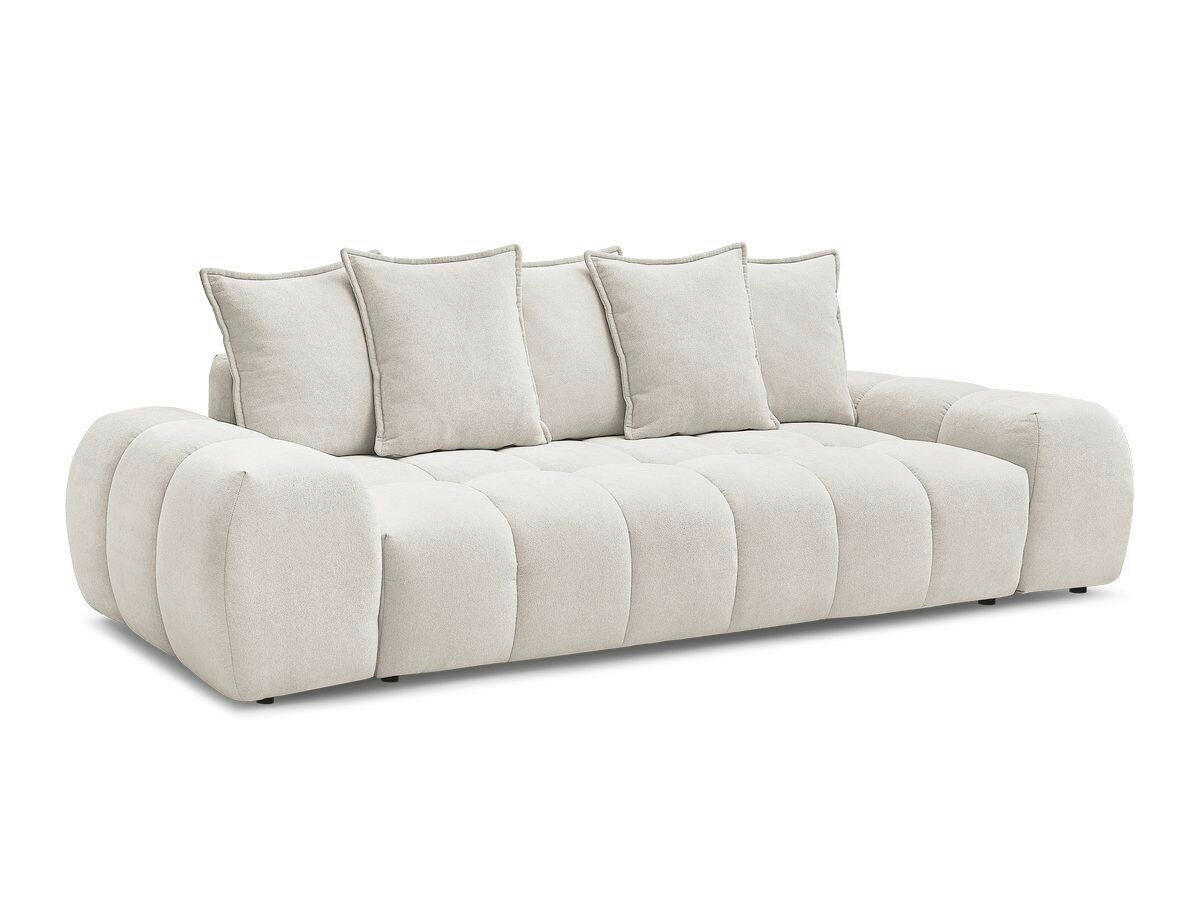 SCHLAFSOFA EVEREST  mit Rücken echt, Armteil links, Armteil rechts Struktur Beige  - Beige/Schwarz, MODERN, Kunststoff/Textil (278/115/90cm)