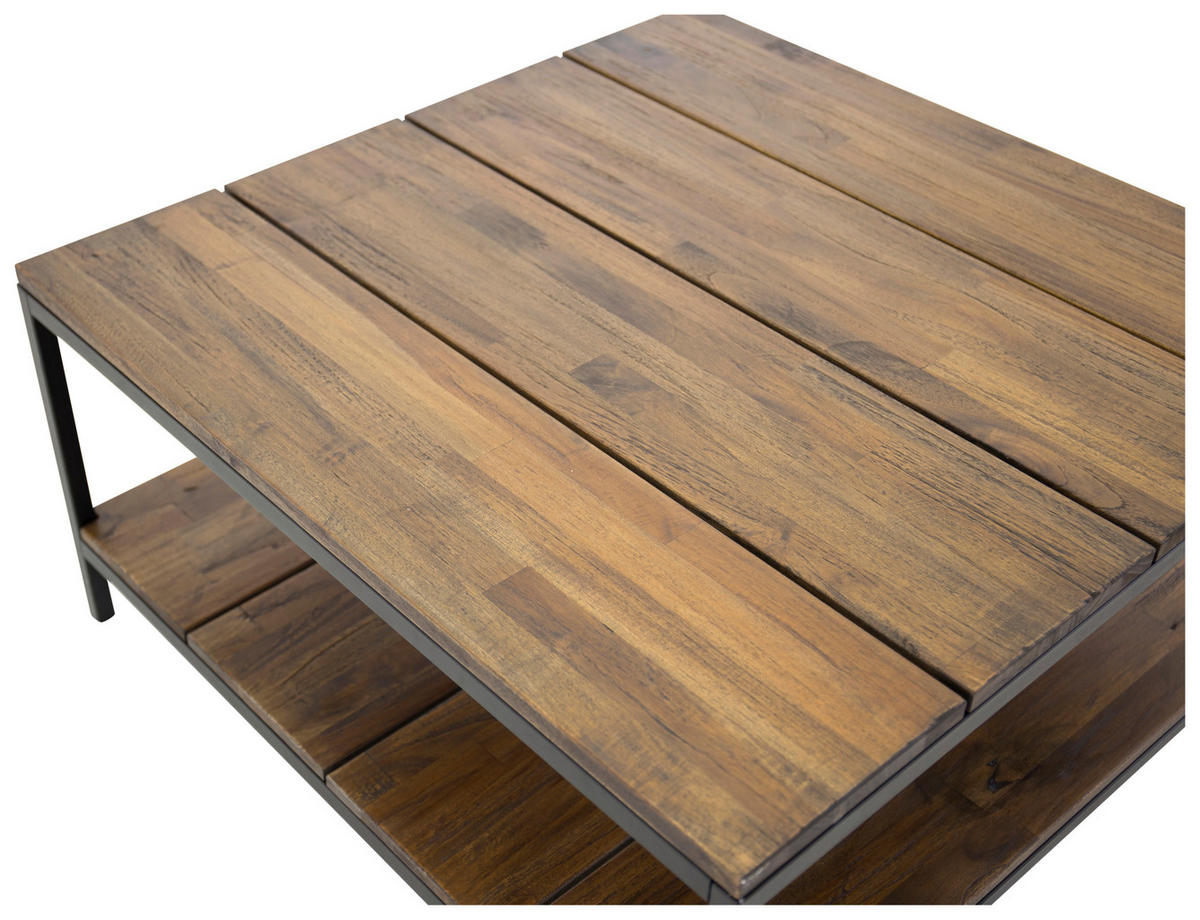 COUCHTISCH in Holz, Metall 80/80/40 cm  - Schwarz/Braun, Design, Holz/Metall (80/80/40cm) - Livetastic
