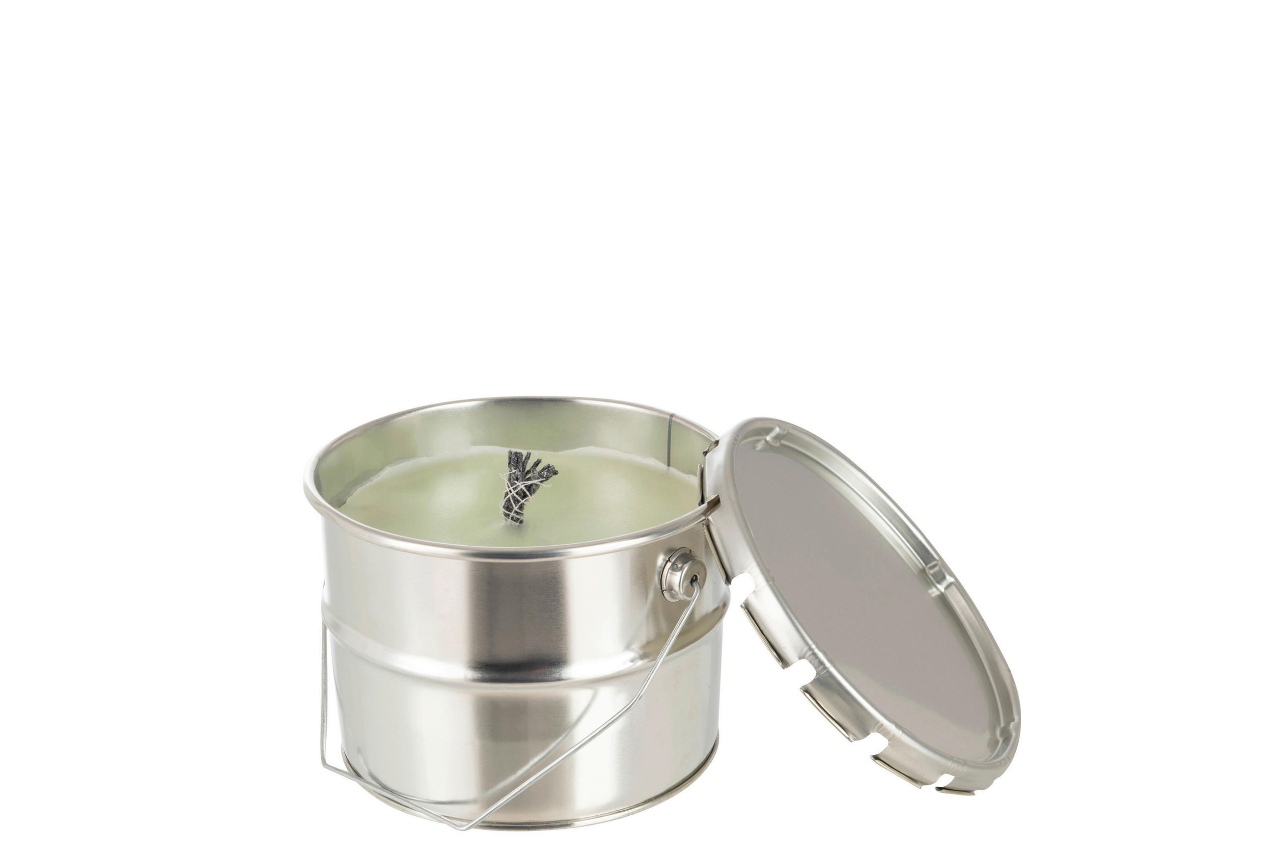 OUTDOORKERZE - Silberfarben/Mintgrün, Trend, Naturmaterialien/Metall (18/14cm)
