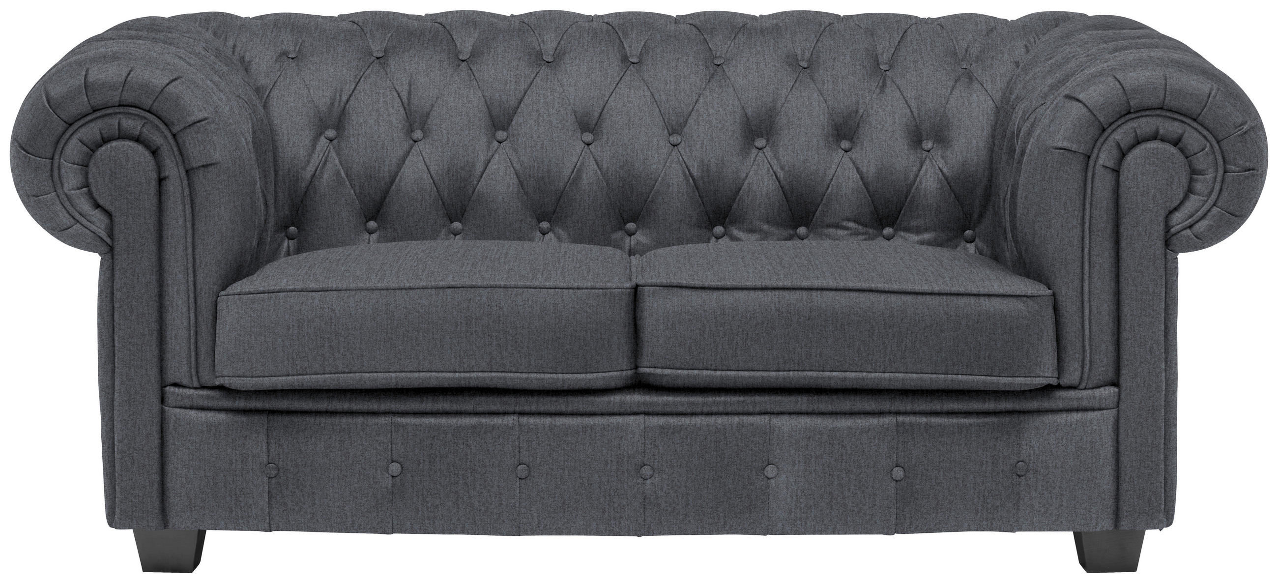 CHESTERFIELD SOFA siva  - siva/vendž, Lajfstajl, tekstil/drvo (180/76,5/96cm) - Landscape