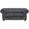 CHESTERFIELD ZOFA,  siva tekstil  - barve wenge/siva, Trendi, tekstil/les (180/76,5/96cm) - Landscape