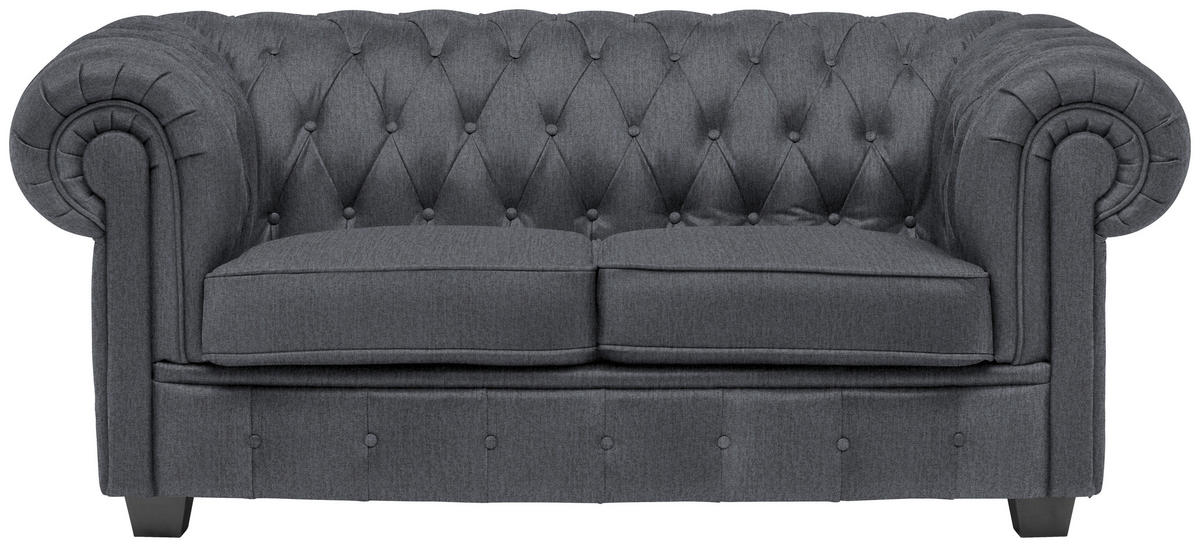 CHESTERFIELD SOFA siva  - siva/vendž, Lajfstajl, tekstil/drvo (180/76,5/96cm) - Landscape