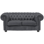 CHESTERFIELD-SOFA in Webstoff Grau  - Wengefarben/Grau, LIFESTYLE, Holz/Textil (180/76,5/96cm) - Landscape