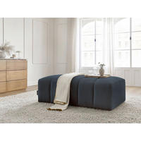 HOCKER ANNECY Bouclé Dunkelblau  - Schwarz/Dunkelblau, MODERN, Kunststoff/Textil (146/45/68cm)