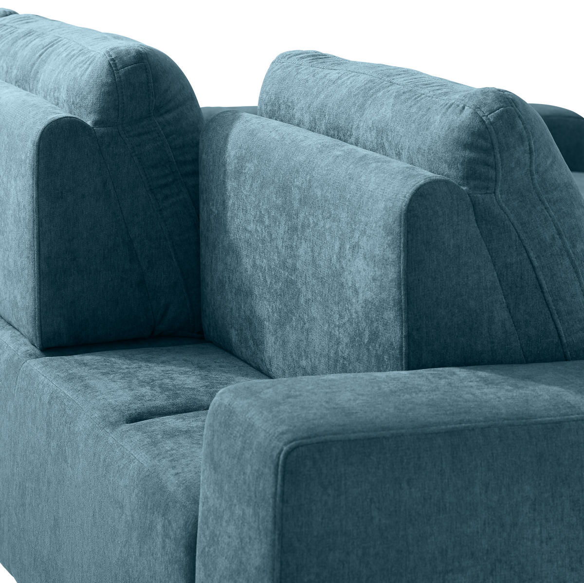ECKSOFA in Flachgewebe Türkis  - Türkis, Design, Textil/Metall (260/188cm) - Hom`in