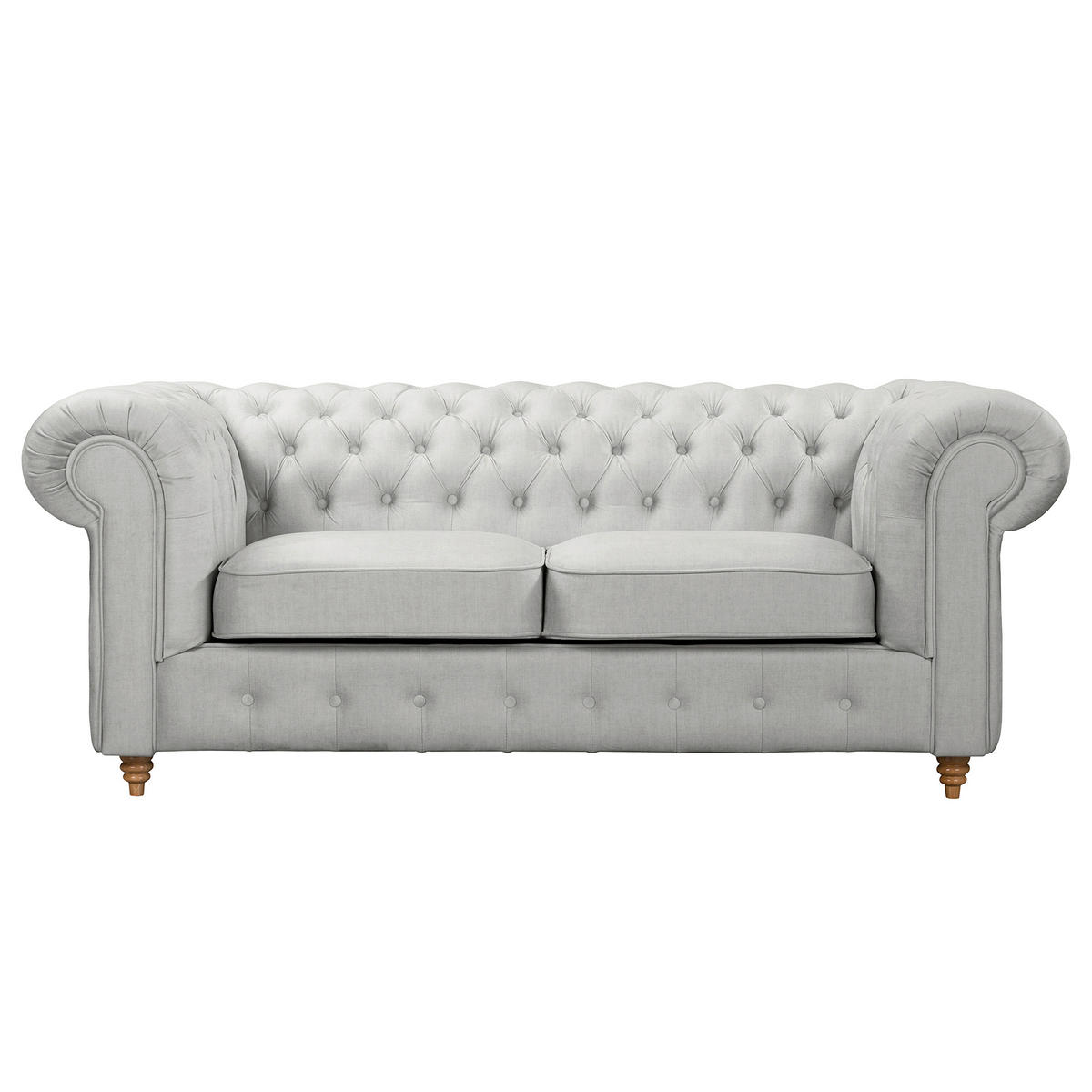SCHLAFSOFA Mikrofaser Hellgrau Armteil links, Armteil rechts  - Hellgrau/Braun, Design, Holz/Textil (190/74/91cm) - P & B