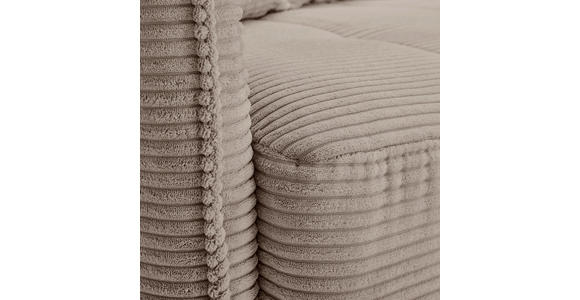 BIGSOFA in Cord Taupe - Taupe/Schwarz, Design, Textil/Metall (226/91/103cm) - Carryhome