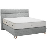 BOXSPRINGBETT 180/200 cm  in Grau  - Grau/Kupferfarben, Konventionell, Textil/Metall (180/200cm) - Ambiente