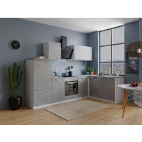 HÖRNKÖK  i grå, vit  - stålfärgad/vit, Basics, metall/trämaterial (280/172cm) - Respekta