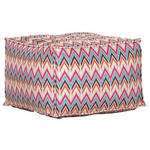 HOCKER in Textil Hellblau, Beige, Pink, Orange  - Pink/Beige, Design, Textil (65/45/65cm) - Landscape
