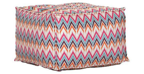 HOCKER in Textil Orange, Pink, Hellblau, Beige  - Pink/Beige, Design, Textil (65/45/65cm) - Landscape