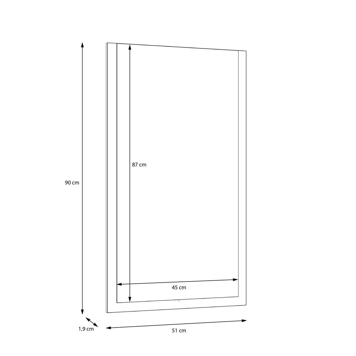 WANDSPIEGEL 51/90/1,9 cm  - Eichefarben, MODERN, Holzwerkstoff (51/90/1,9cm) - MID.YOU