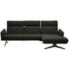 ECKSOFA in Flachgewebe Schwarz  - Schwarz, Design, Textil/Metall (259/152cm) - Dieter Knoll