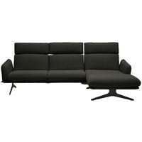 ECKSOFA in Flachgewebe Schwarz  - Schwarz, Design, Textil/Metall (259/152cm) - Dieter Knoll