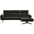ECKSOFA in Flachgewebe Schwarz  259/152 cm  - Schwarz, Design, Textil/Metall (259/152cm) - Dieter Knoll