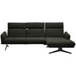ECKSOFA in Flachgewebe Schwarz  259/152 cm  - Schwarz, Design, Textil/Metall (259/152cm) - Dieter Knoll