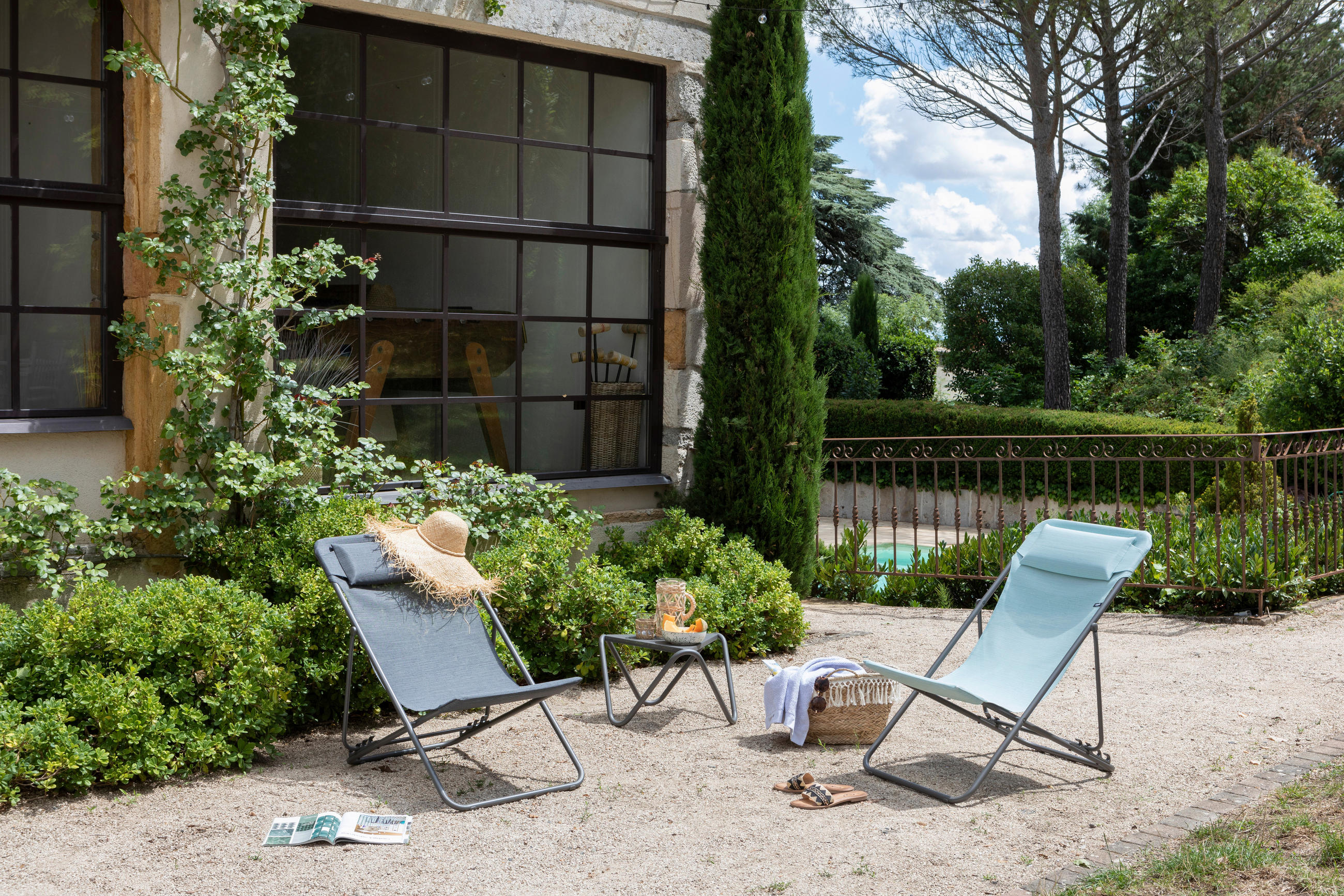 STRANDSTUHL Stahl Dunkelgrau, Titanfarben  - Dunkelgrau/Titanfarben, Basics, Kunststoff/Metall (62/77-83/94-96cm) - Lafuma Mobilier