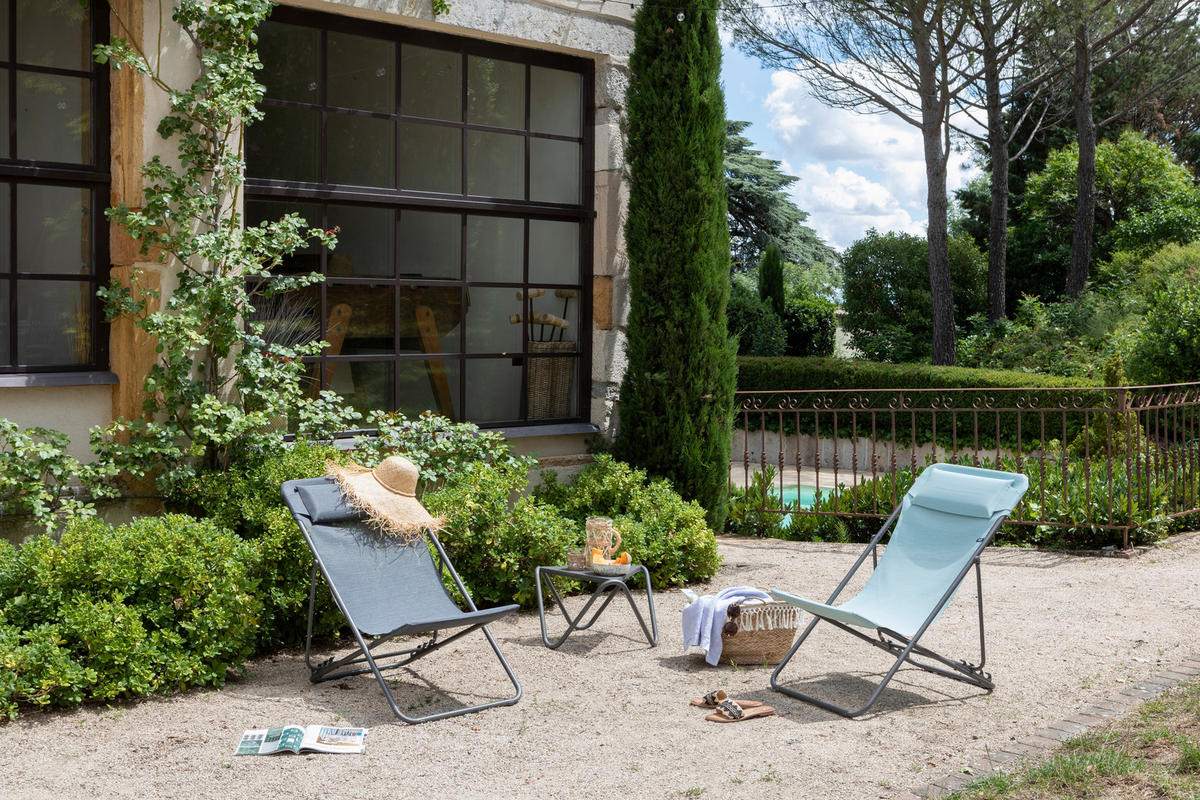 STRANDSTUHL Stahl Dunkelgrau, Titanfarben  - Dunkelgrau/Titanfarben, Basics, Kunststoff/Metall (62/77-83/94-96cm) - Lafuma Mobilier