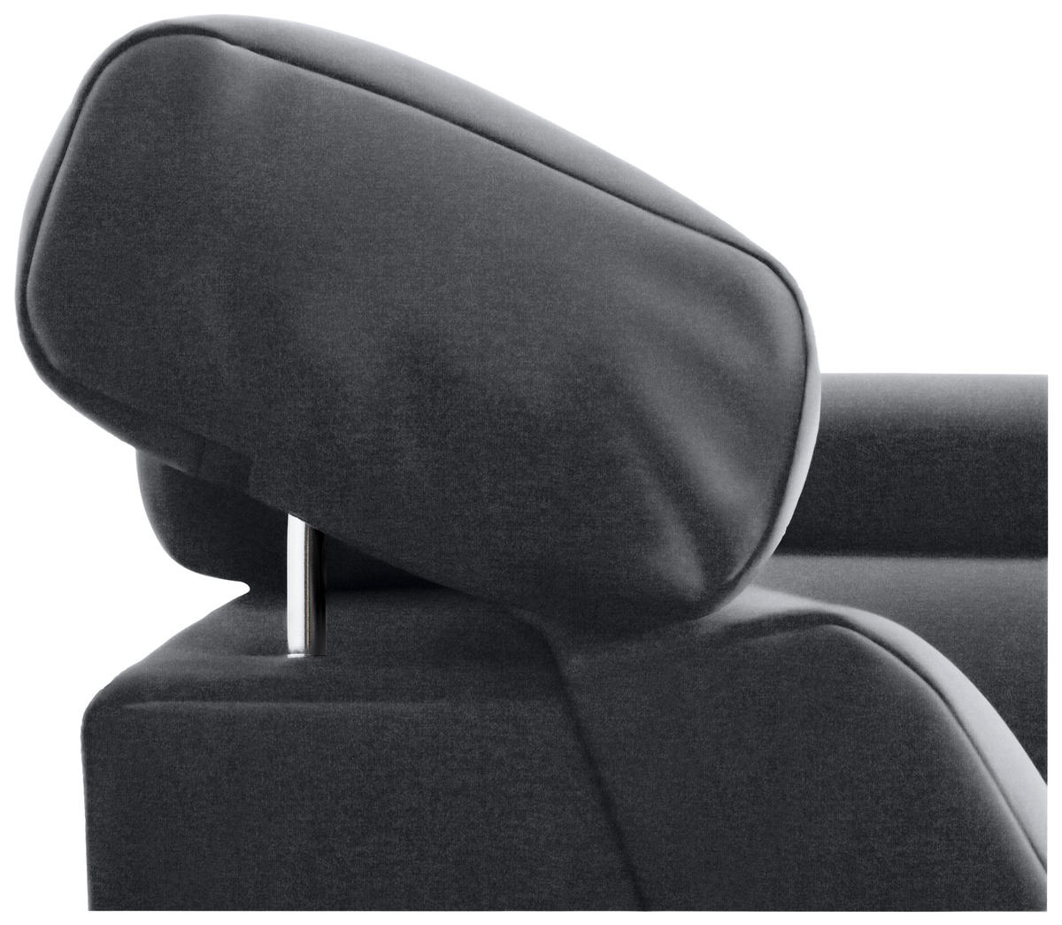 SAROKKANAPÉ textil szürke, sötétszürke  - krómszínű/sötétszürke, Konventionell, textil/fém (206/271cm) - Carryhome