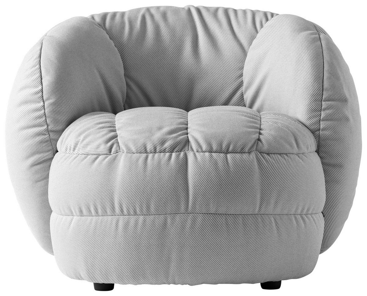 SESSEL in Struktur Sandfarben  - Sandfarben/Schwarz, Design, Textil (96/76/91cm) - Connubia 