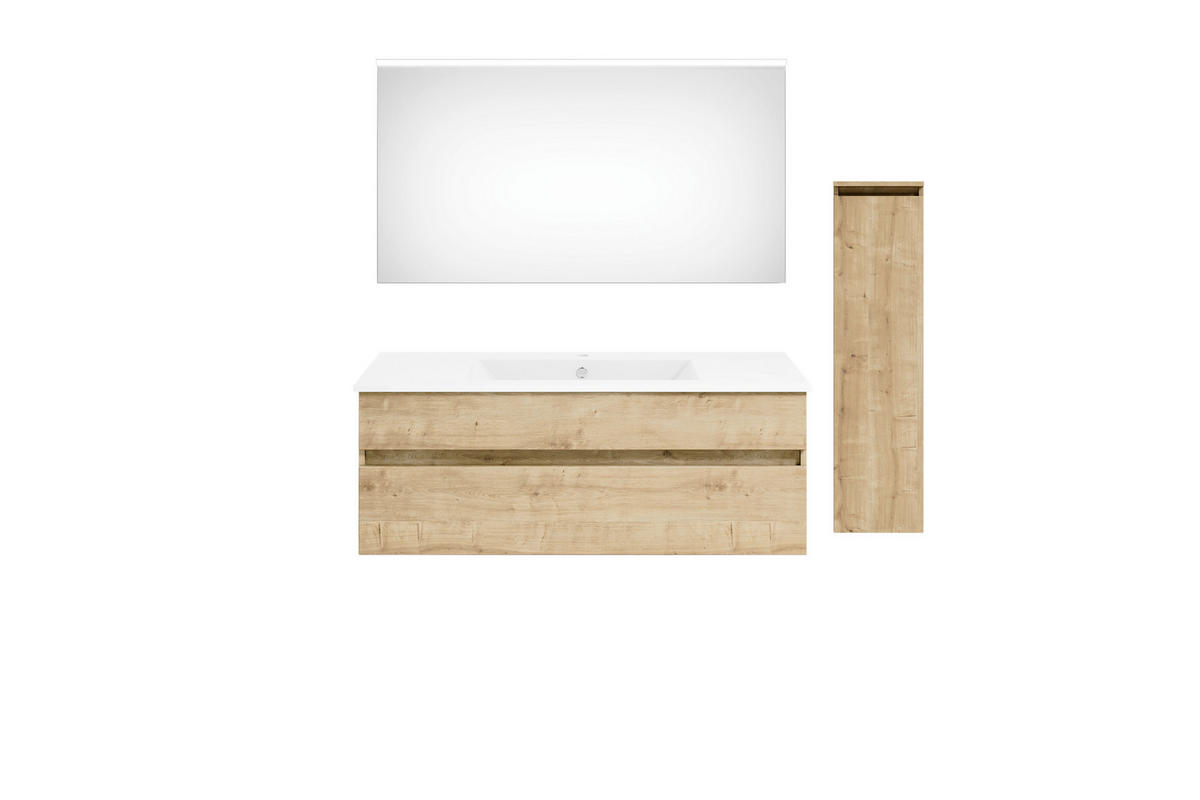 BADEZIMMER  in 150 cm  - Eichefarben/Weiß, KONVENTIONELL, Keramik/Holzwerkstoff (150cm) - Puris