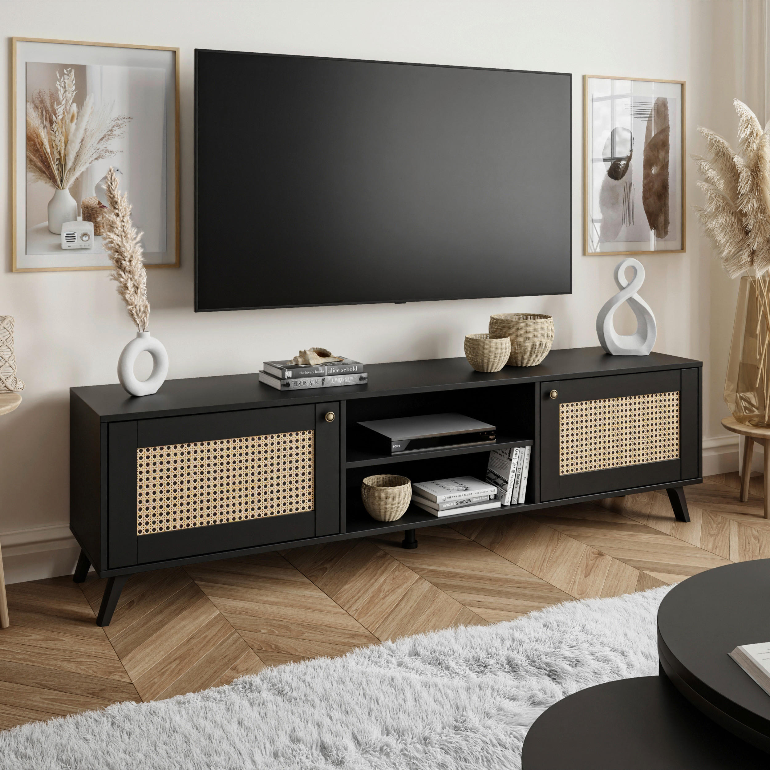 LOWBOARD  in 180/49/40 cm  - Eichefarben/Goldfarben, Design, Holzwerkstoff/Kunststoff (180/49/40cm) - MID.YOU