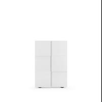 SCHUHSCHRANK Weiß Hochglanz  - Eichefarben/Weiß Hochglanz, Design, Holzwerkstoff/Kunststoff (78/116/35cm) - MID.YOU