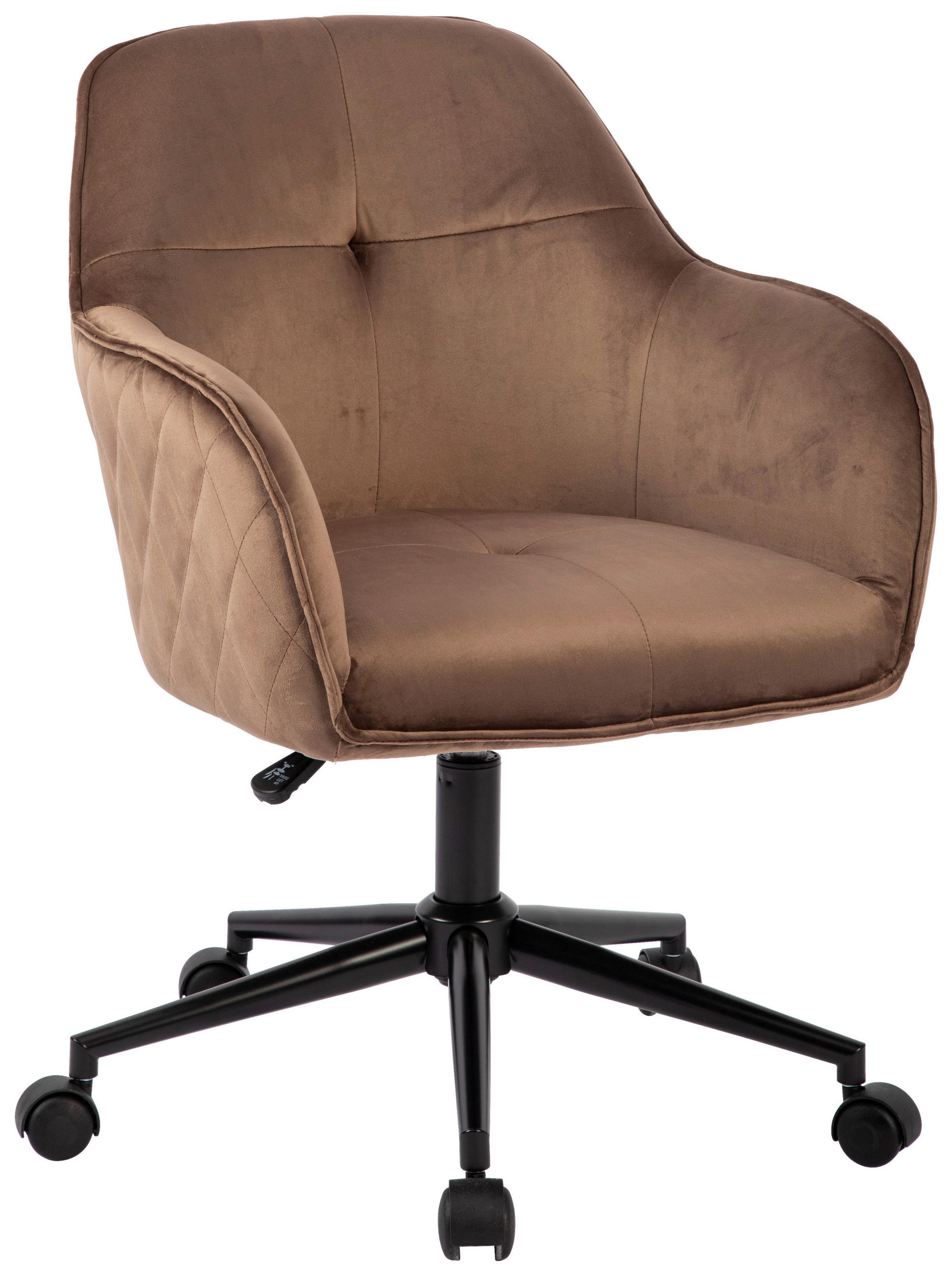 DREHSTUHL Samt Braun, Schwarz  - Schwarz/Braun, MODERN, Kunststoff/Textil (58/82/90/62cm) - MID.YOU