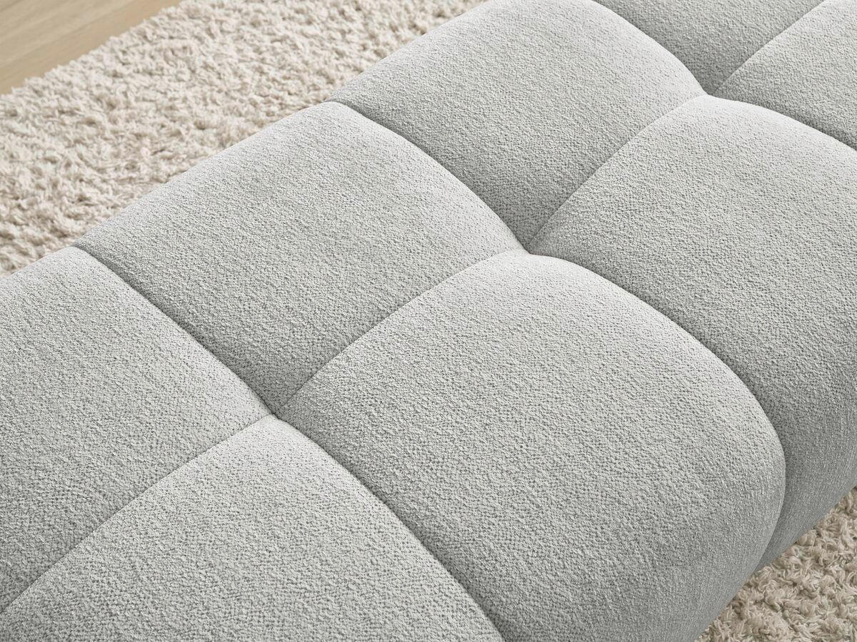 HOCKER EVEREST Flachgewebe Hellgrau  - Hellgrau/Schwarz, MODERN, Kunststoff/Textil (166/100/40cm)