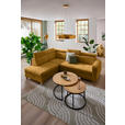 ECKSOFA inkl. Funktionen Senfgelb Samt  - Senfgelb, Natur, Holz/Textil (206/261cm) - Venda