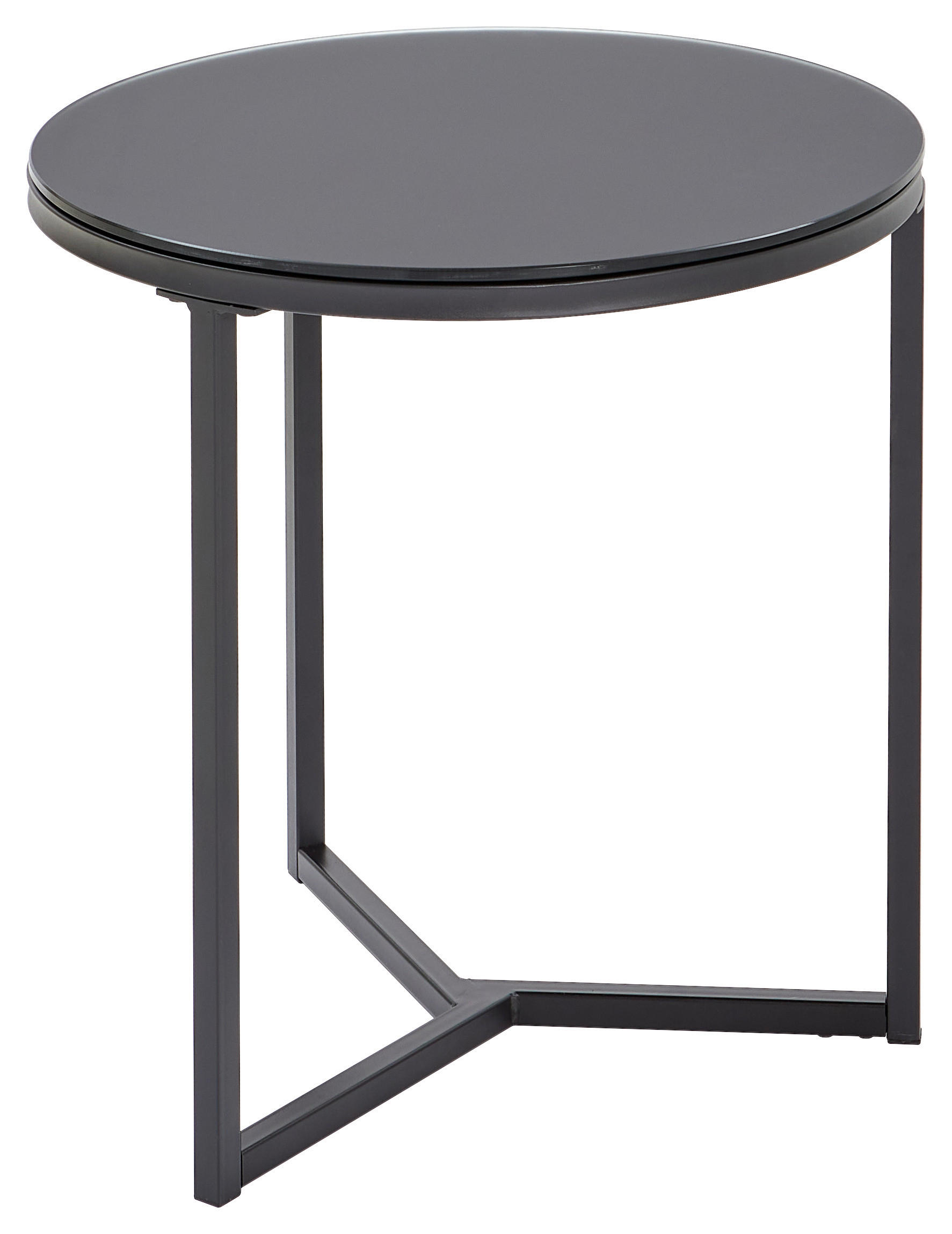 SIDOBORD i metall, glas 55/55/54 cm  - svart, Design, metall/glas (55/55/54cm) - Carryhome