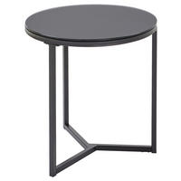 BEISTELLTISCH in Metall, Glas 55/55/54 cm  - Schwarz, Design, Glas/Metall (55/55/54cm) - Carryhome