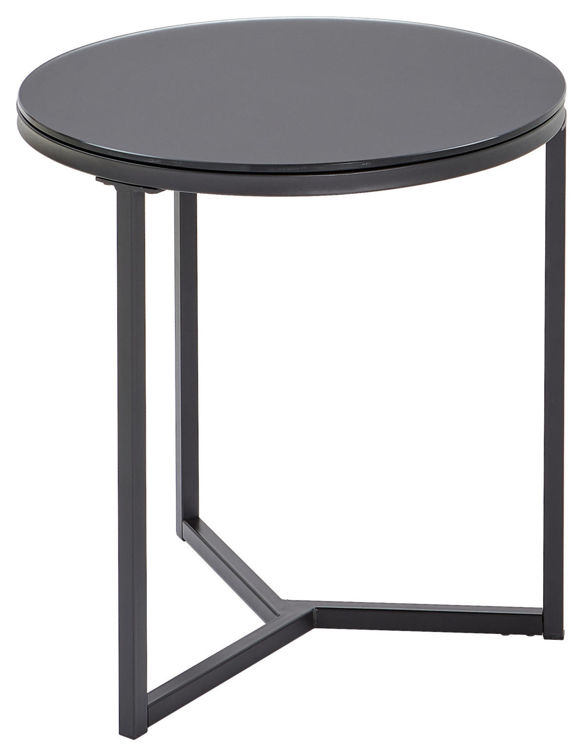 BEISTELLTISCH in Metall, Glas 55/55/54 cm  - Schwarz, Design, Glas/Metall (55/55/54cm) - Carryhome