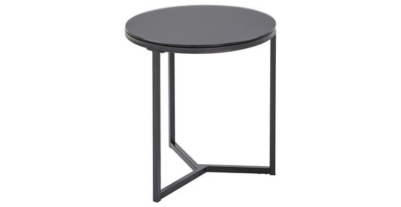 BEISTELLTISCH 55/55/54 cm Schwarz quadratisch  - Schwarz, Design, Glas/Metall (55/55/54cm) - Carryhome