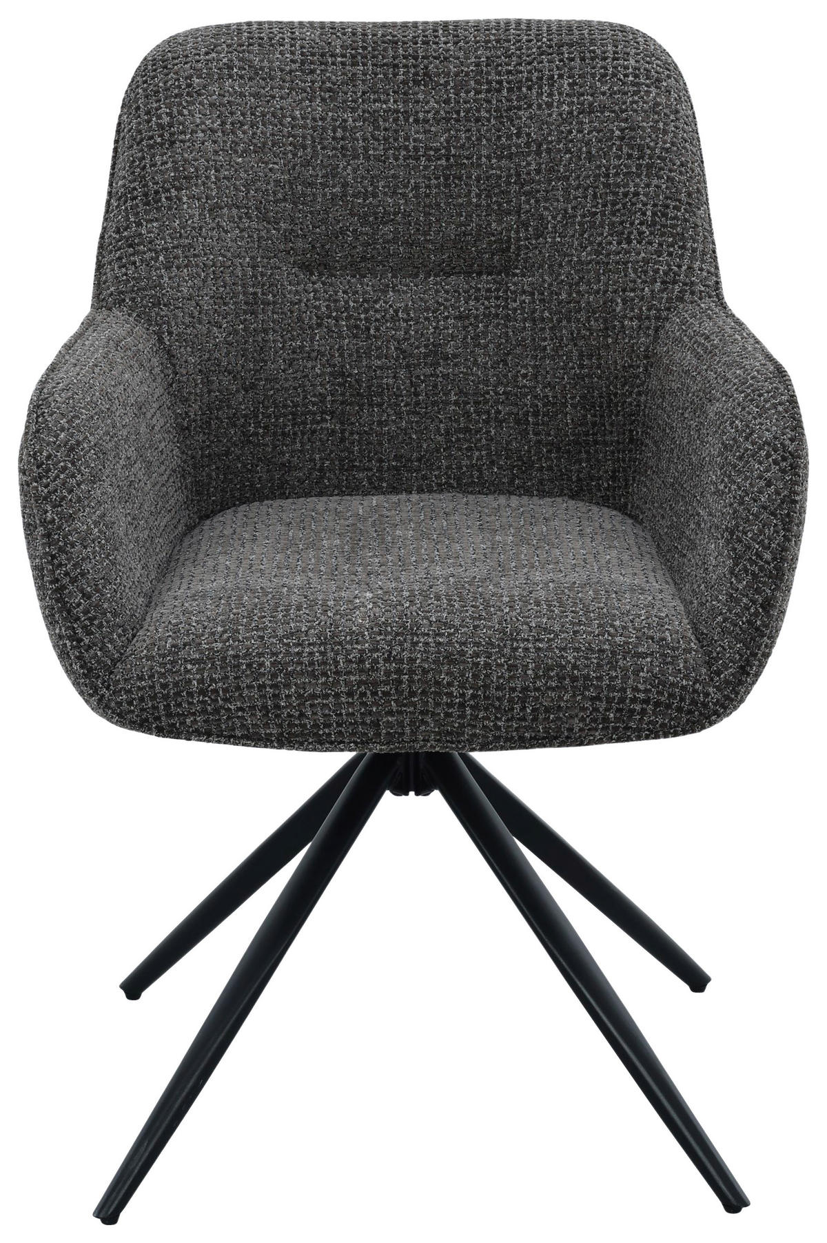 ARMLEHNSTUHL  Sitzfläche 360° drehbar, inklusive Armlehnen Webstoff  Braun, Schwarz  - Schwarz/Braun, MODERN, Textil/Metall (60/85/62cm) - Livetastic
