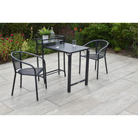 BALKONSET  3-teilig  - Graphitfarben, KONVENTIONELL, Metall - Gardenson