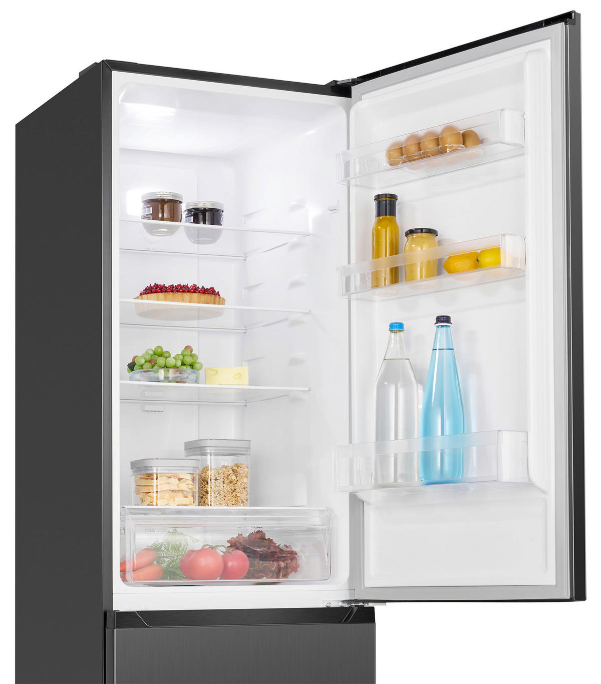 KÜHL-GEFRIER-KOMBINATION 54,5/181/61,6 cm KG 7370  - Schwarzchrom, Trend (54,5/181/61,6cm) - Bomann