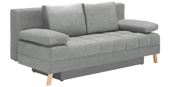 SCHLAFSOFA in Webstoff Hellgrau  - Hellgrau/Naturfarben, KONVENTIONELL, Holz/Textil (195/90/90cm) - Cantus