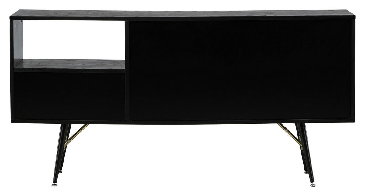 LOWBOARD  in 160/80/46 cm  - Schwarz, Design, Holzwerkstoff/Metall (160/80/46cm) - Livetastic