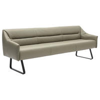 SITZBANK 202/86/70 cm Echtleder Grau, Schwarz Metall  - Schwarz/Grau, Design, Leder/Metall (202/86/70cm) - Musterring