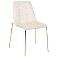 STUHL  in Eisen Samt  - Beige/Goldfarben, Lifestyle, Holz/Textil (57/83/60cm) - MID.YOU