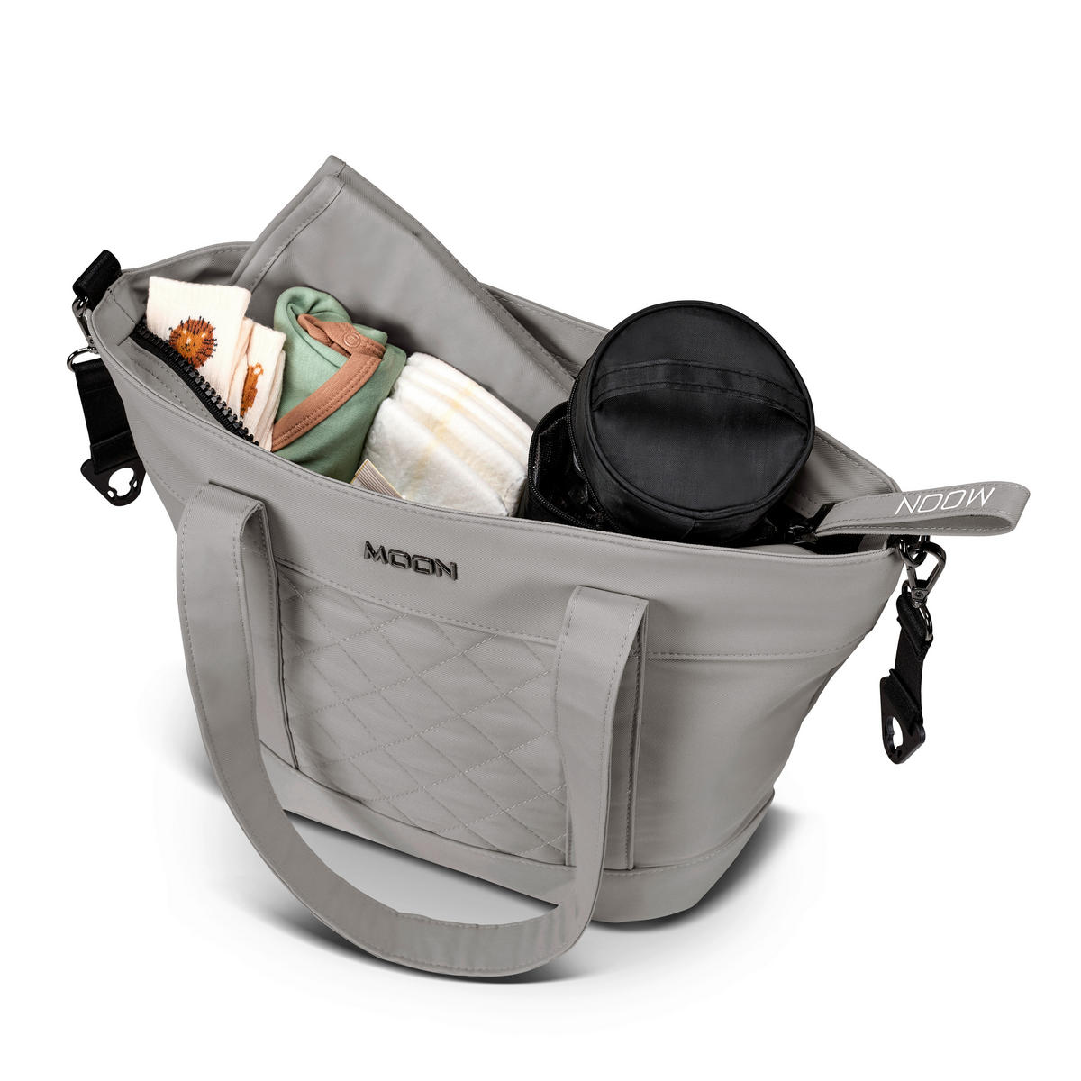 WICKELTASCHE V-Shape Bag  - Sandfarben/Hellgrau, Basics, Textil (41/16/28cm) - Moon