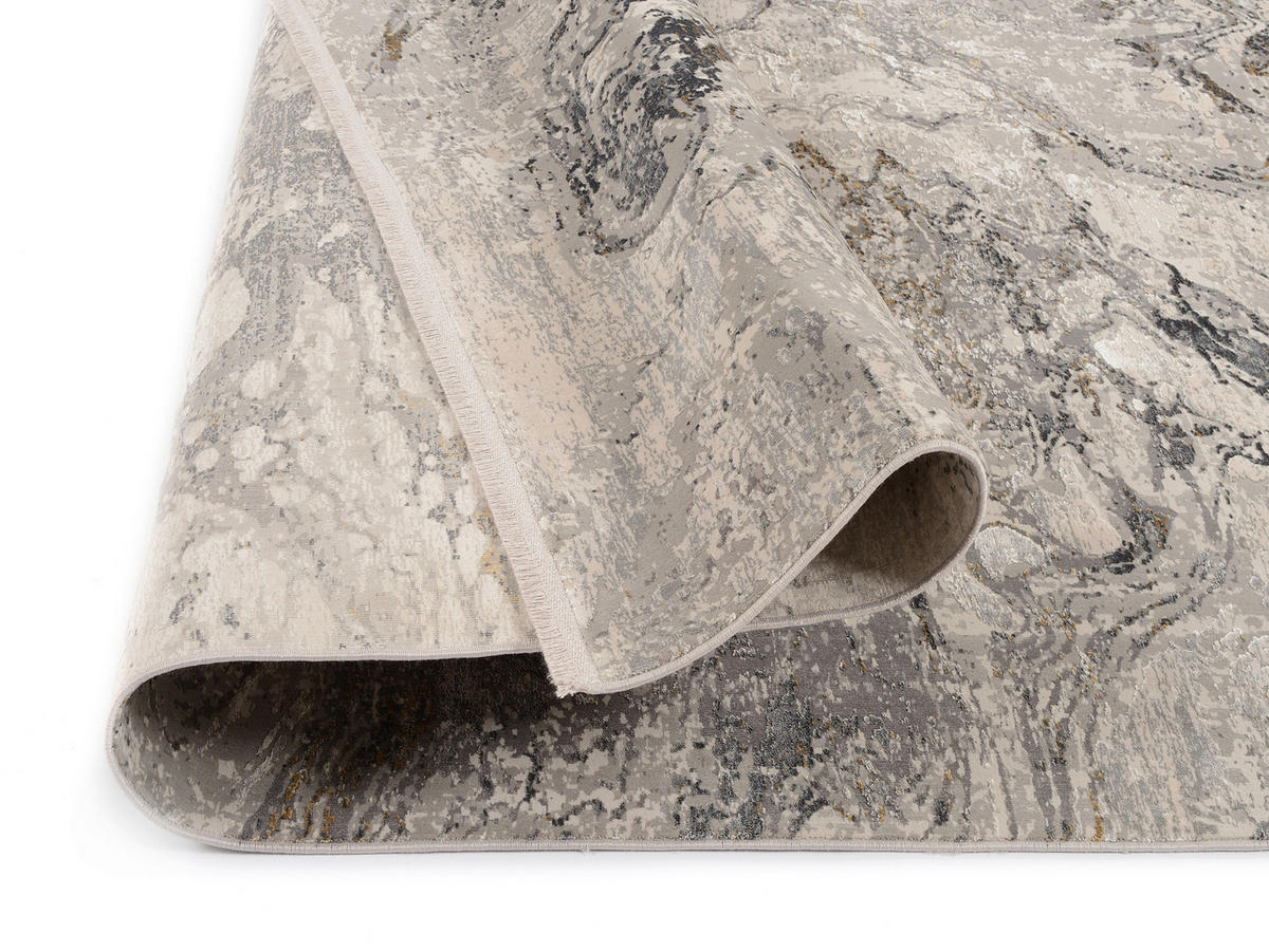 LÄUFER 80/200 cm Lilie Grau, Goldfarben  - Goldfarben/Grau, Design, Textil (80/200cm) - Dieter Knoll