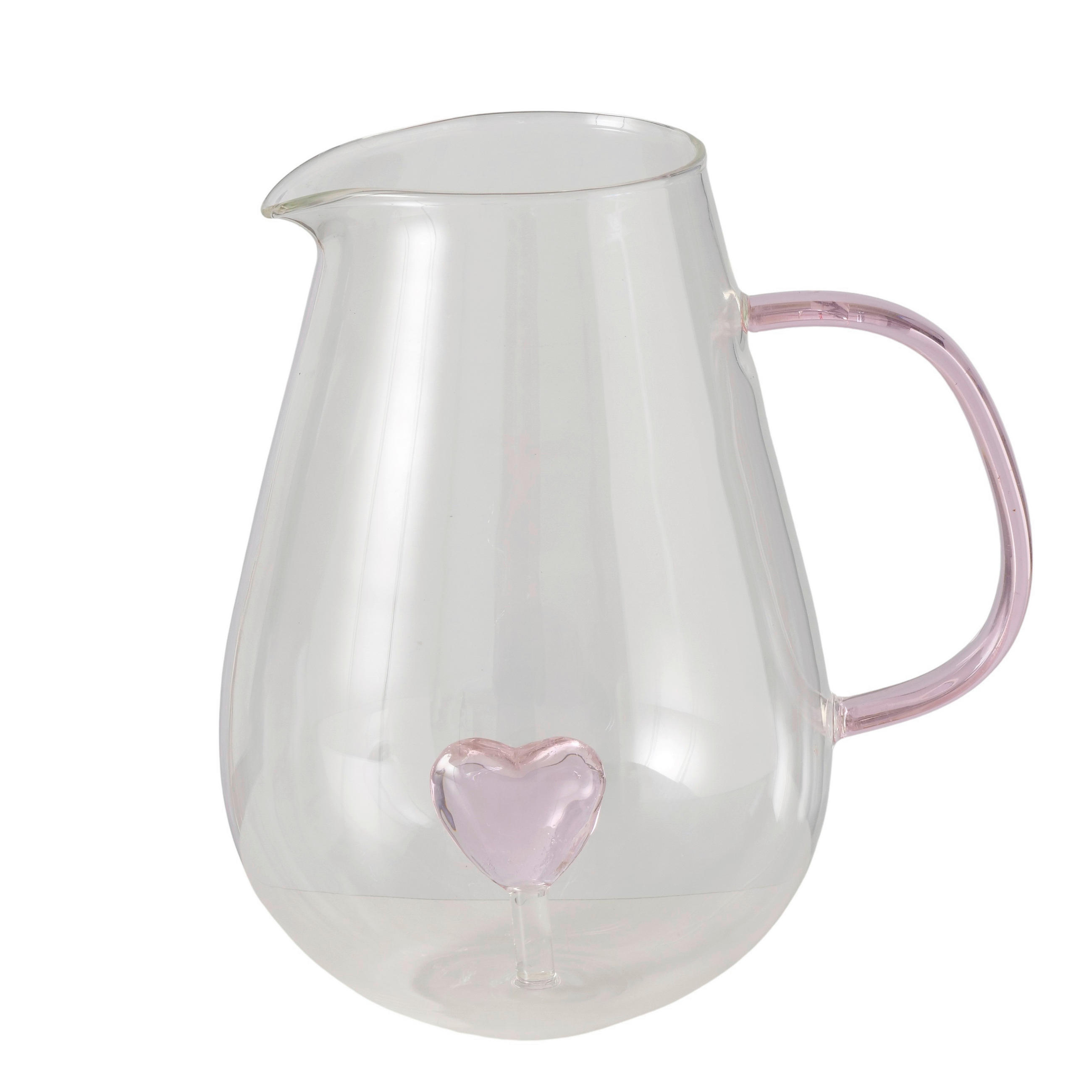 KARAFA NA VODU  1,5 l  - číra/ružová, Basics, sklo (17/13/18,8cm)